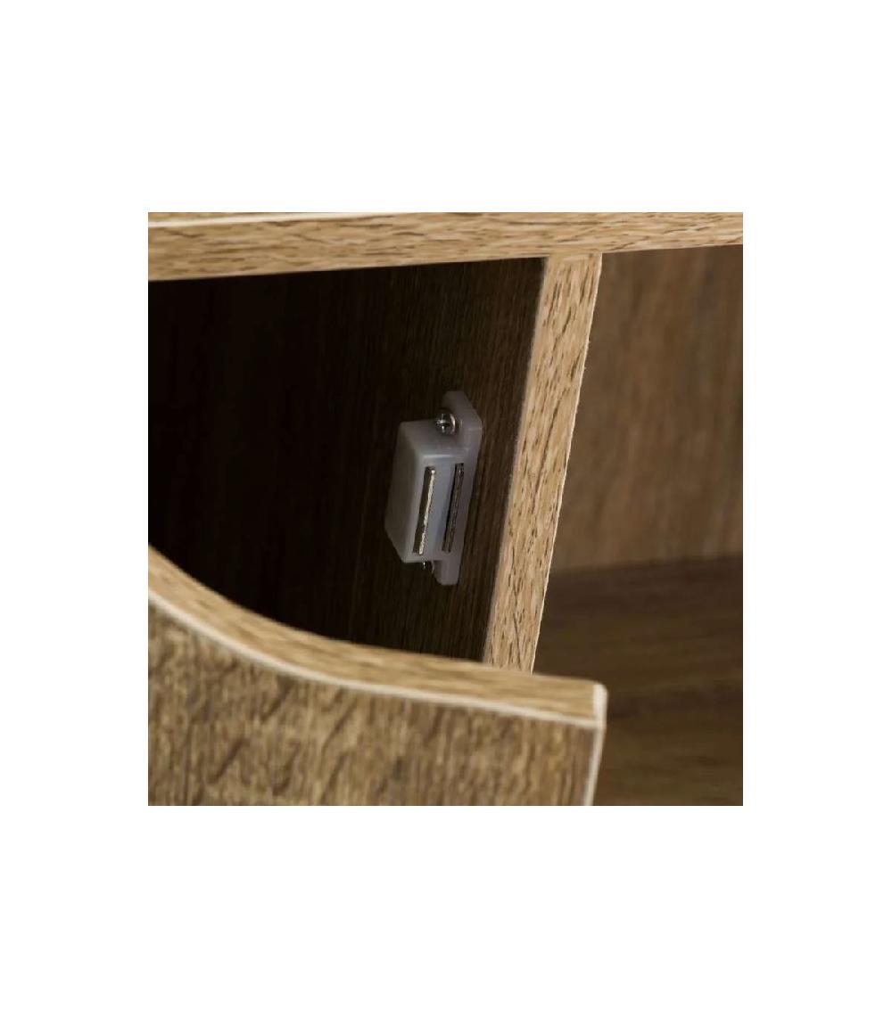 Wadiga Étagère Basse En Bois MDF 9 Casiers 5 Portes Façon Console