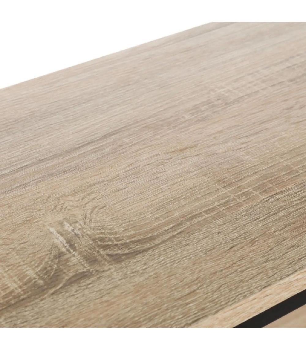 Wadiga Étagère Basse Métal Noir Et Bois - Hauteur 76cm