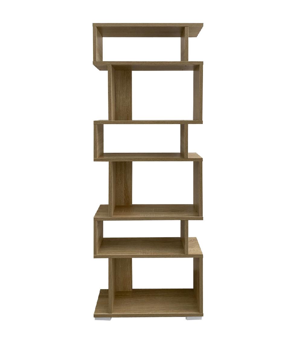 wadiga Étagère bibliothèque 6 compartiments bois 60x20x160cm