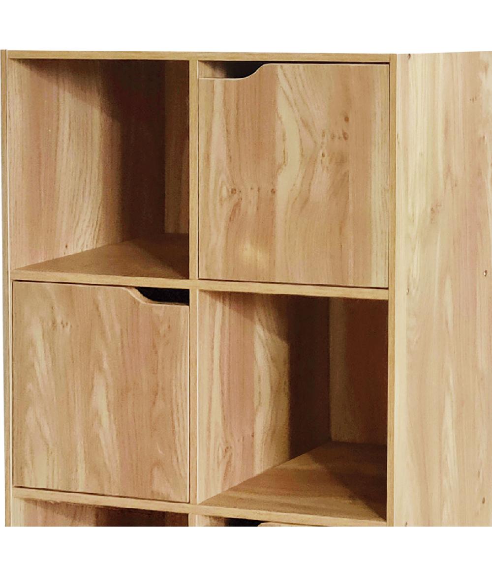 Wadiga Étagère Bibliothèque Basse 3 Portes 3 étagères 59x29x90cm