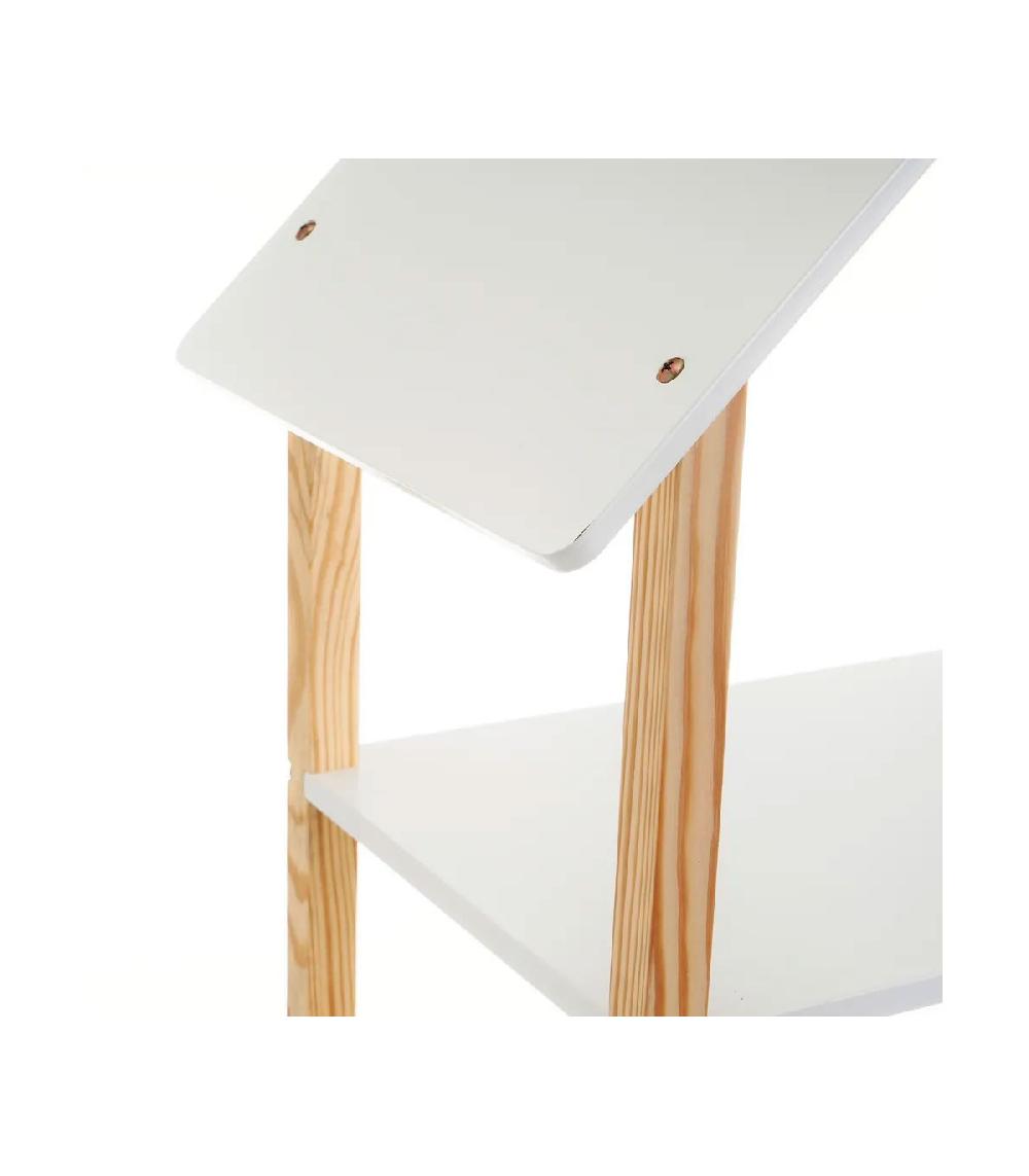 Wadiga Étagère Bibliothèque Chambre Enfant Maison Blanc Et Bois - 79x30x131cm