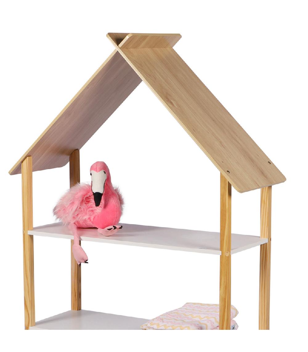 Wadiga Étagère Bibliothèque Maison Bois Et Blanc Chambre Enfant - Hauteur 131cm