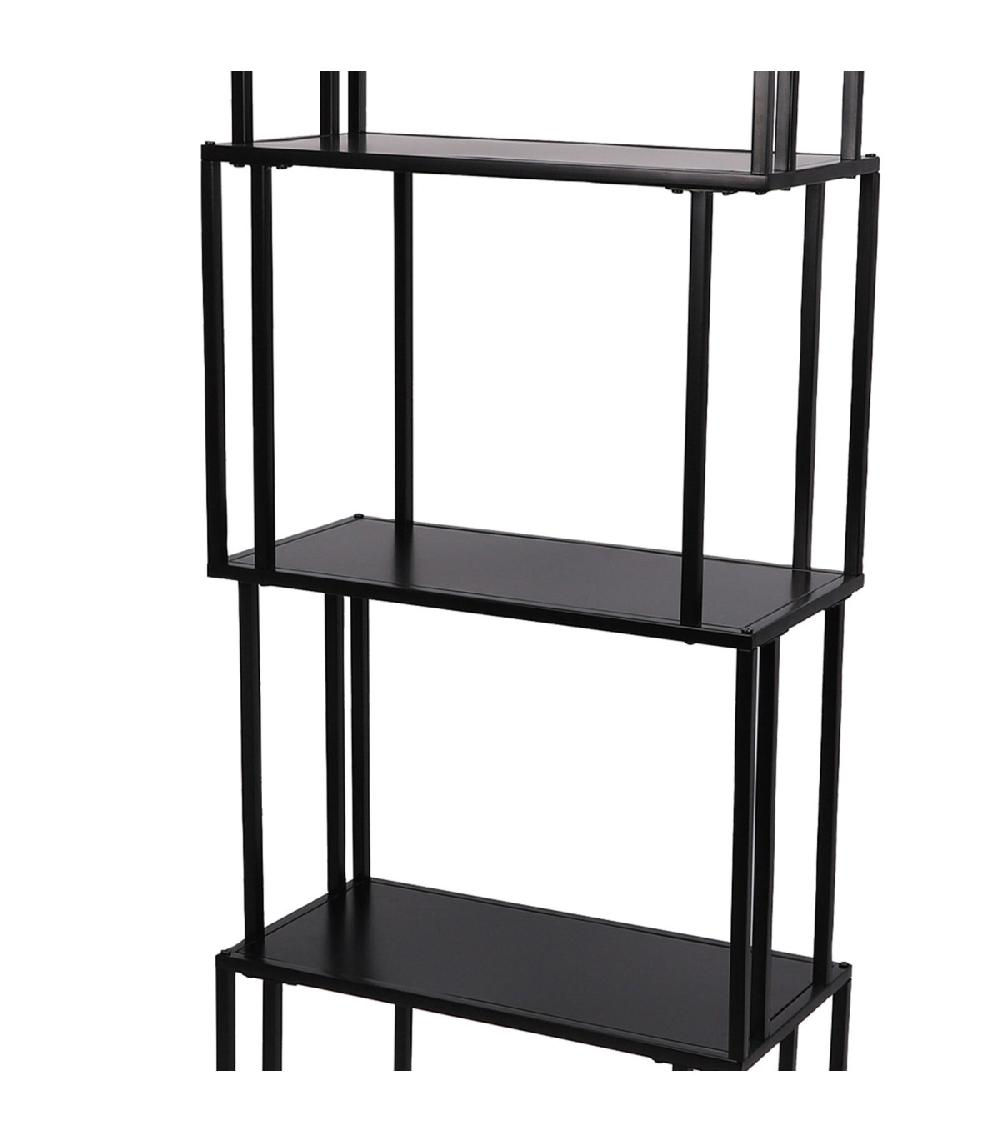 Wadiga Étagère Bibliothèque Métal Noir Déstructurée 60x30x170cm