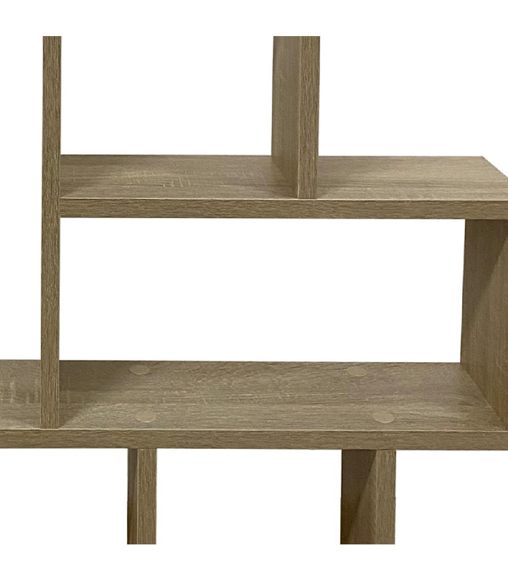 Wadiga Étagère Bibliothèque Murale 9 Compartiments Bois 115.5x20x103.5cm