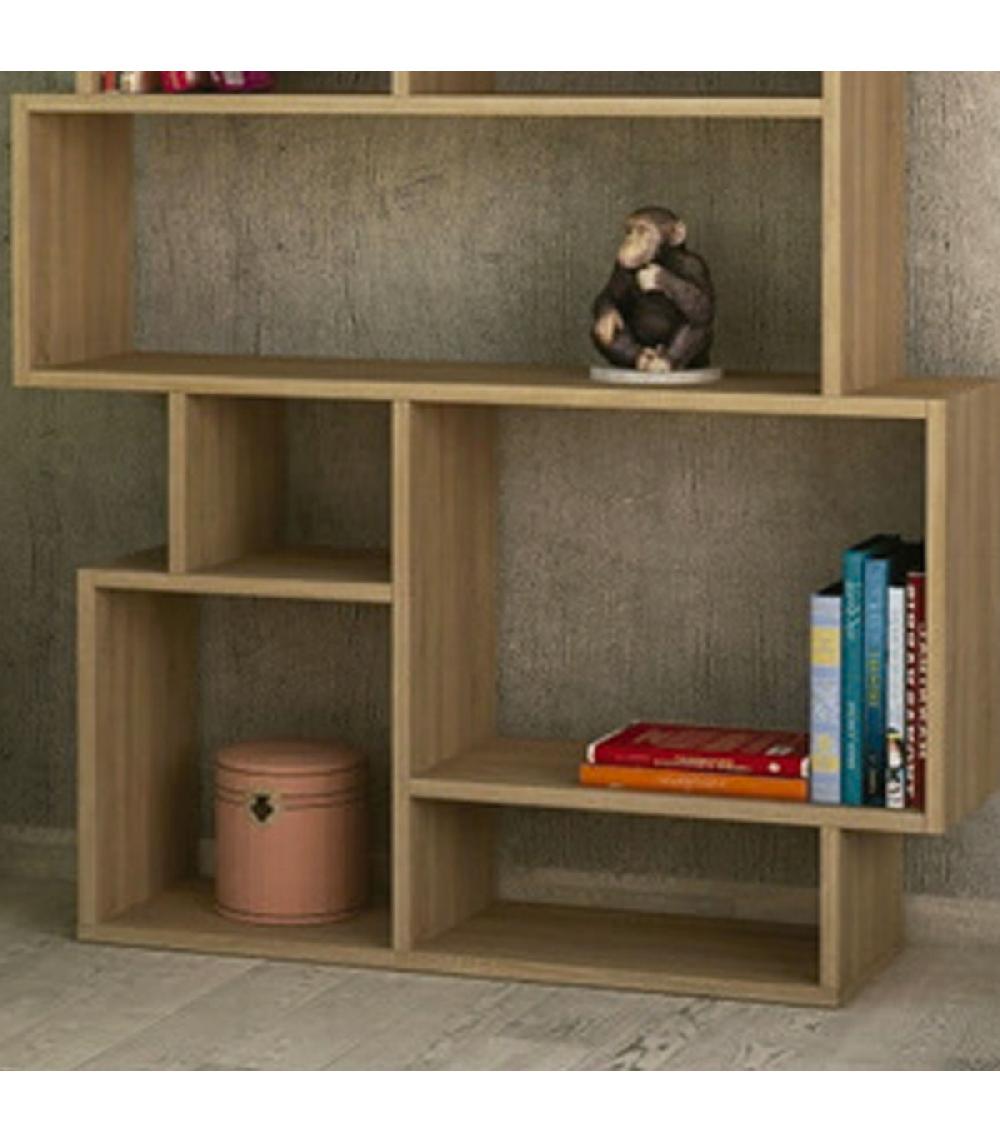 Wadiga Étagère Bois 10 Compartiments 96x25.5x168.5cm