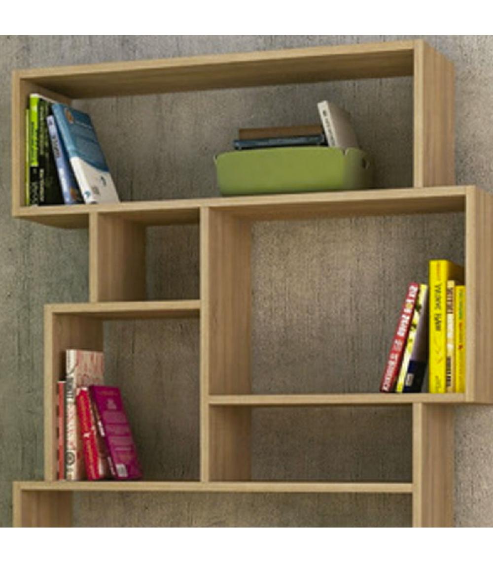 Wadiga Étagère Bois 10 Compartiments 96x25.5x168.5cm