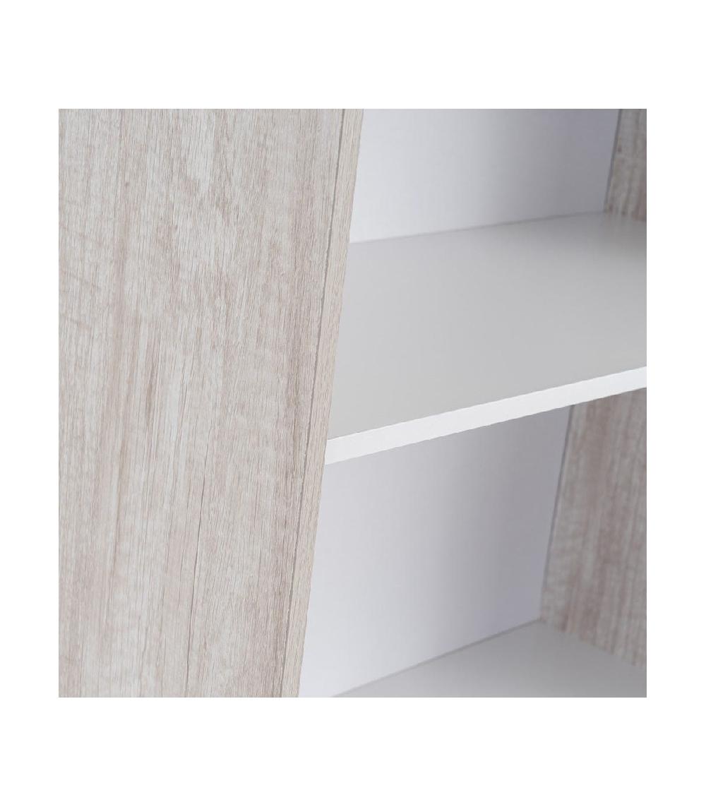 Wadiga Étagère Bois Et Blanc - 4 étagères - 60x29x147cm