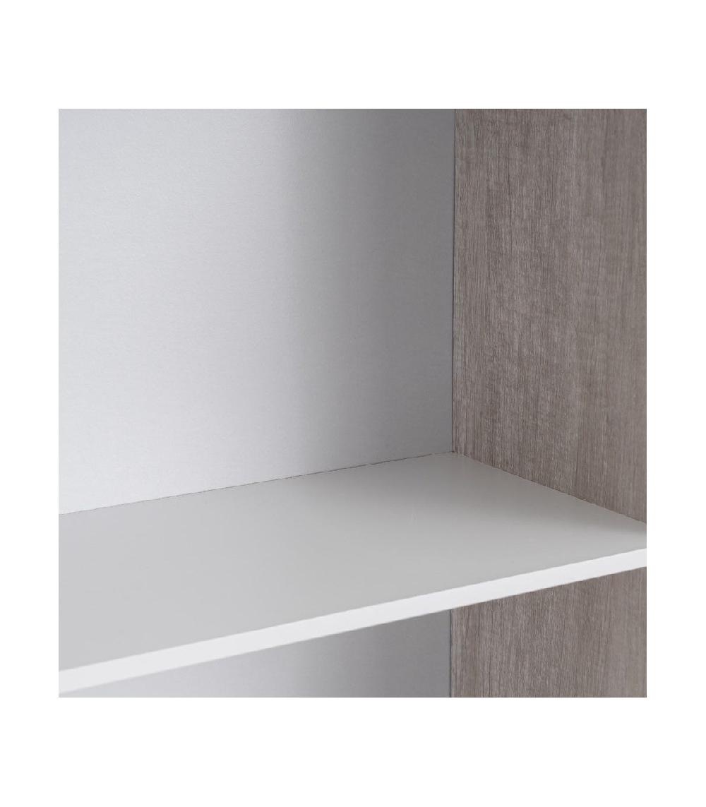 Wadiga Étagère Bois Et Blanc - 4 étagères - 60x29x147cm