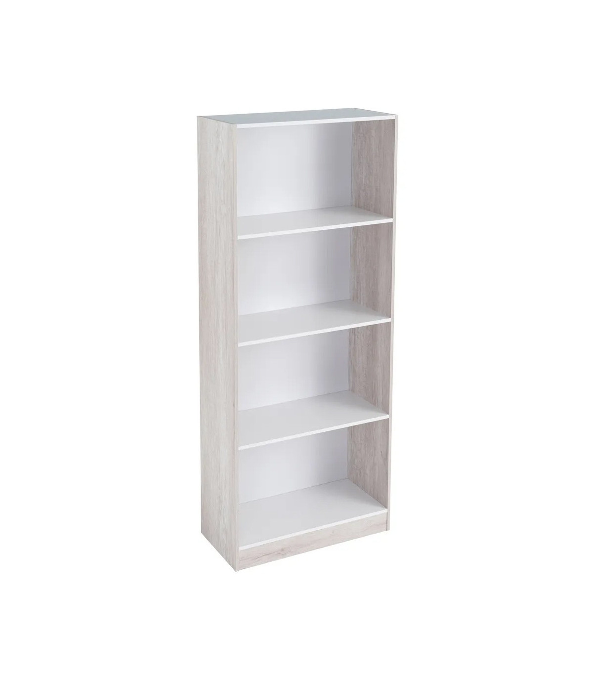 wadiga Étagère bois et blanc - 4 étagères - 60x29x147cm