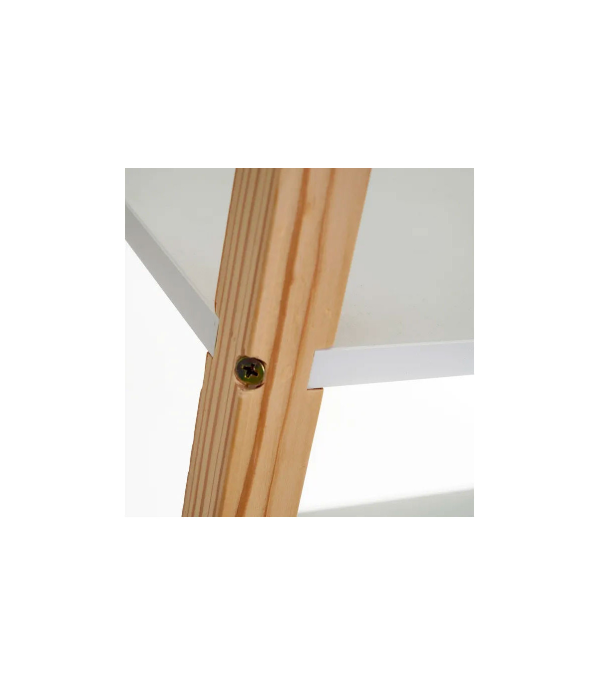 Wadiga Étagère Chambre Enfant 3 étages Blanc Et Bois - 60x30x76cm