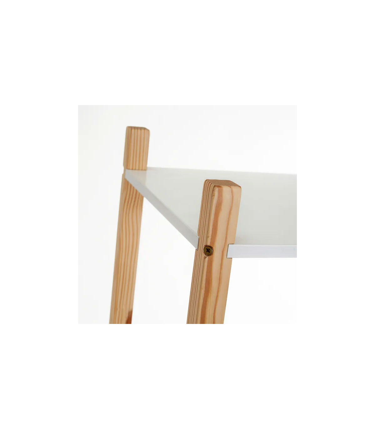 Wadiga Étagère Chambre Enfant 4 étages Blanc Et Bois - 60x30x106.5cm