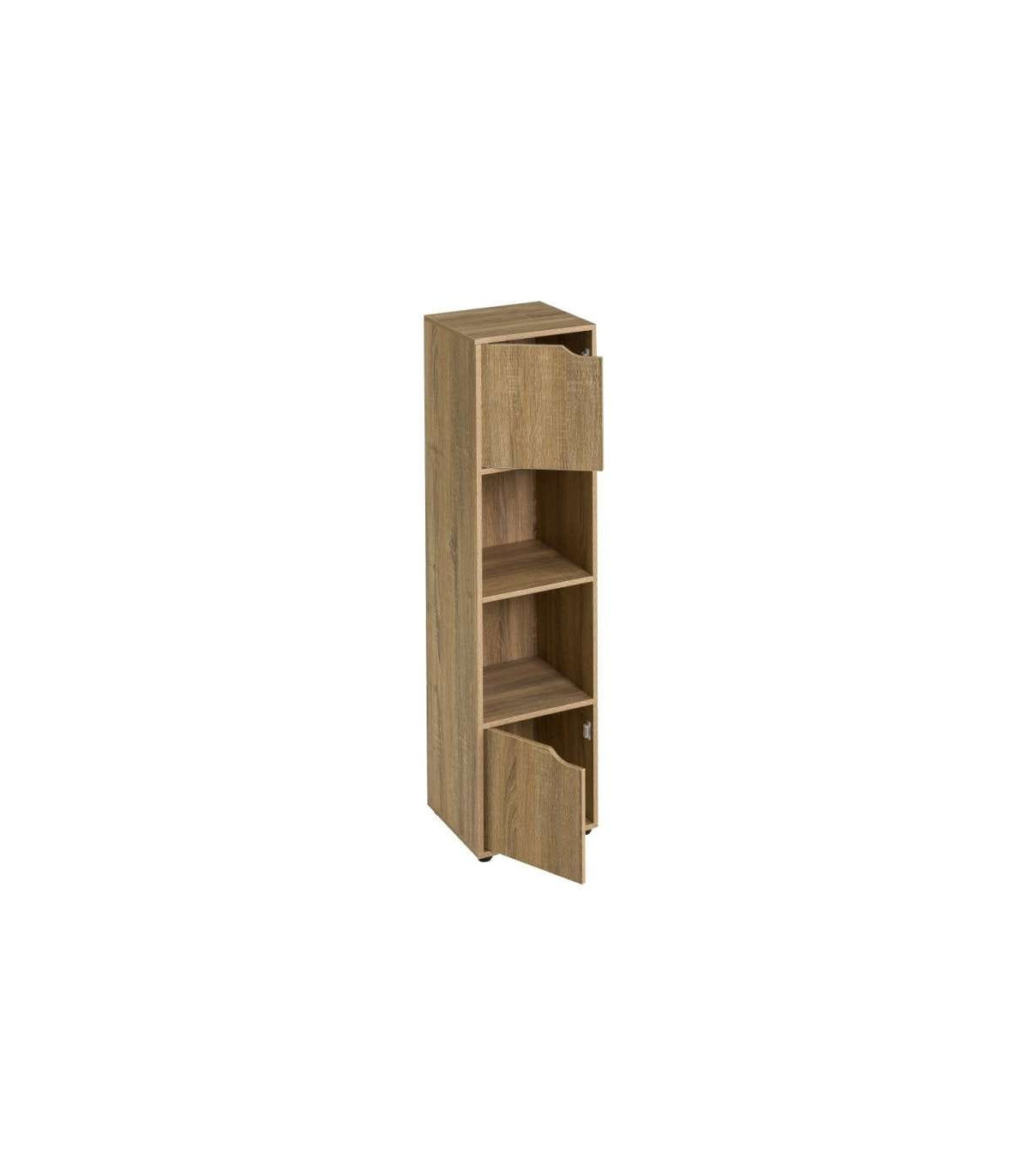 Wadiga Étagère Colonne 2 Casiers + 2 Placards - 30x29x119cm
