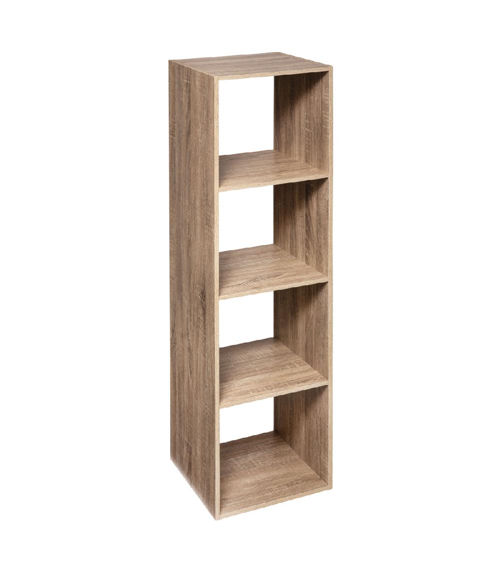 wadiga Étagère colonne bois 4 Casiers - 34.5x32x134cm