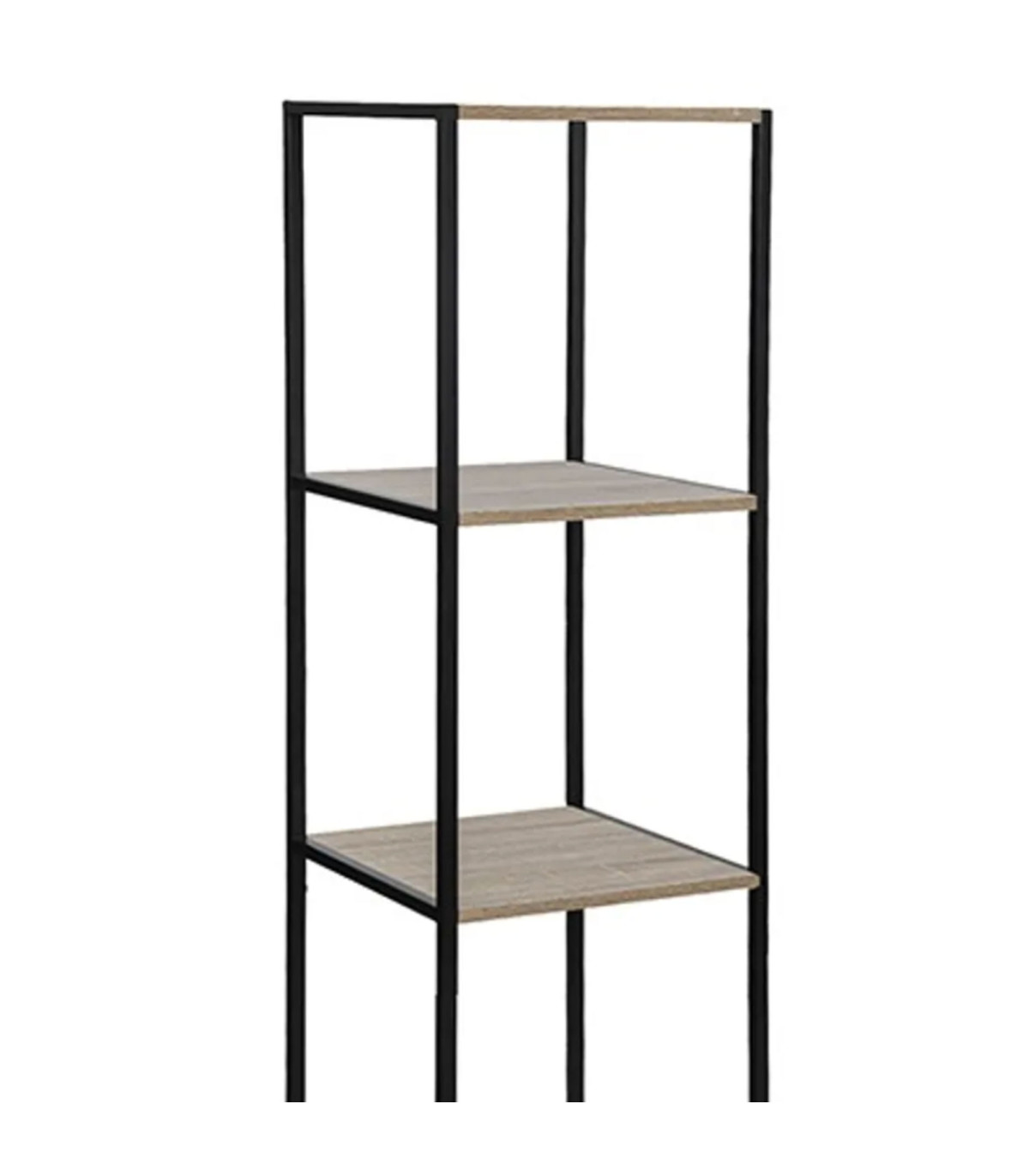 Wadiga Étagère Colonne Bois Et Métal Noir 35x35x176cm