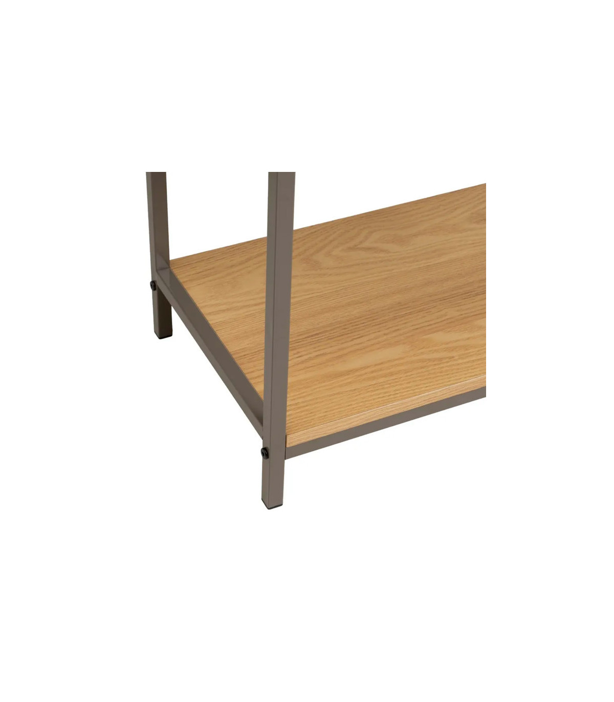 Wadiga Étagère Couleur Bois Naturel Et Métal Gris 4 Plateaux 60x30x116cm