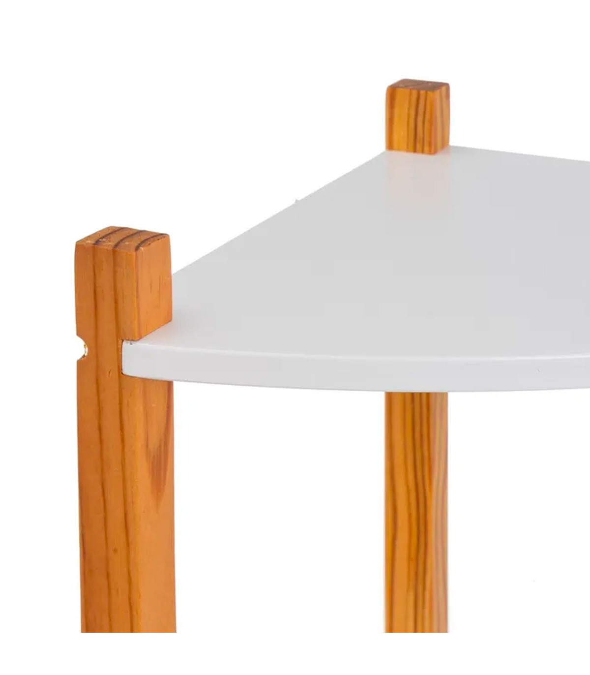 Wadiga Étagère D'angle 3 Plateaux Bois Et Blanc 30x30x76cm