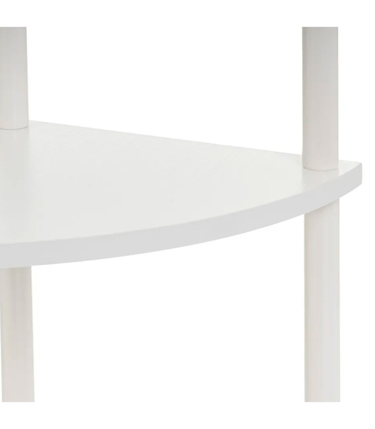 Wadiga Étagère D'angle 3 Plateaux En Bois Et Métal Blanc 30x30x76cm