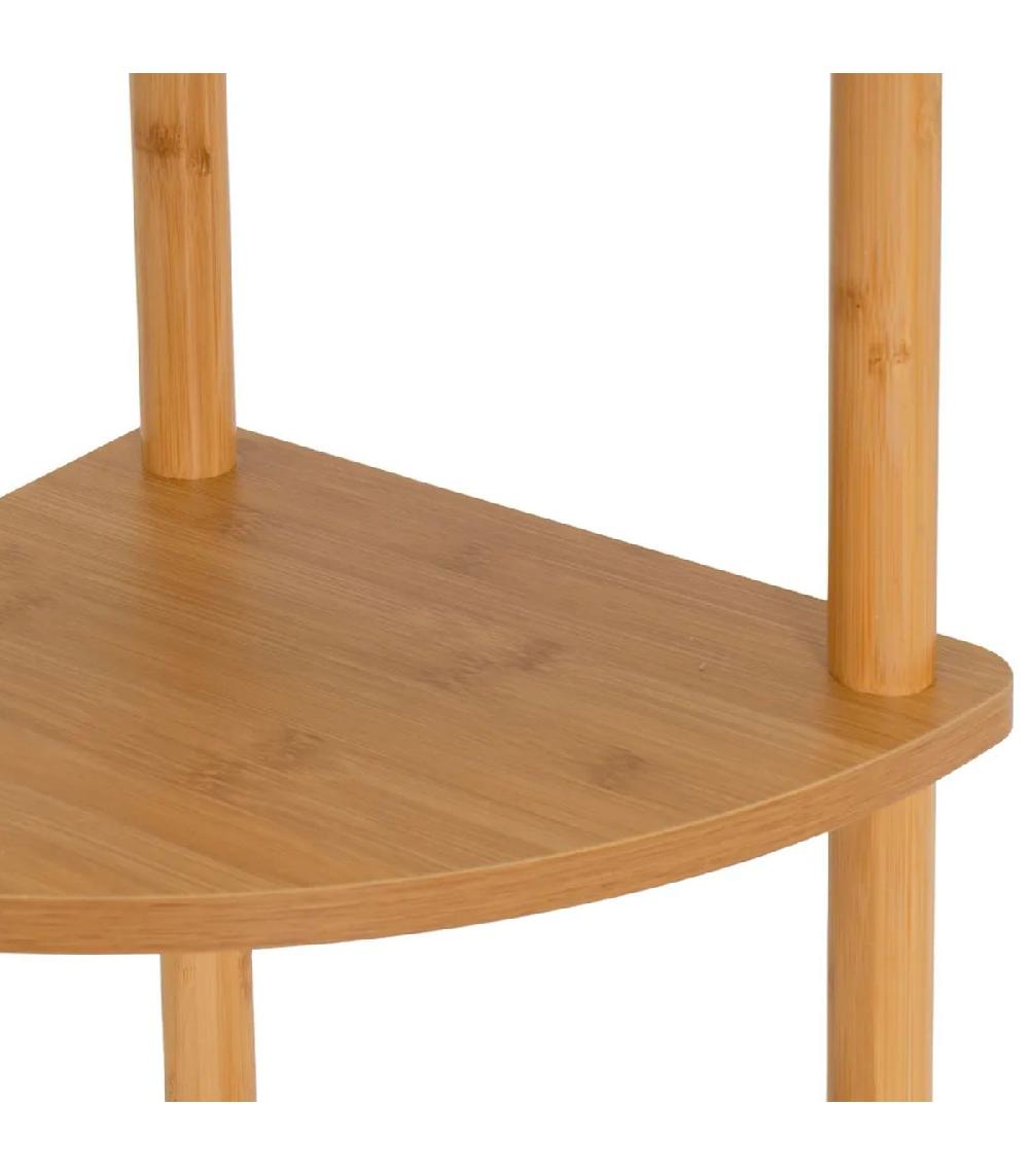 Wadiga Étagère D'angle 4 Plateaux Bambou 30x30x115cm