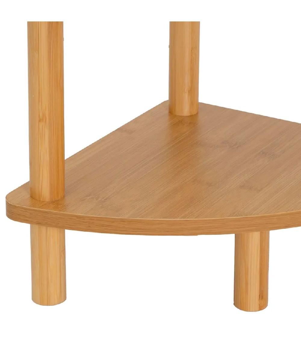 Wadiga Étagère D'angle 4 Plateaux Bambou 30x30x115cm