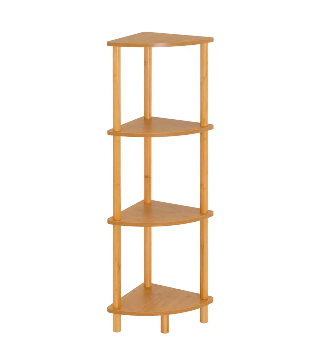wadiga Étagère d'angle 4 plateaux bambou 30x30x115cm