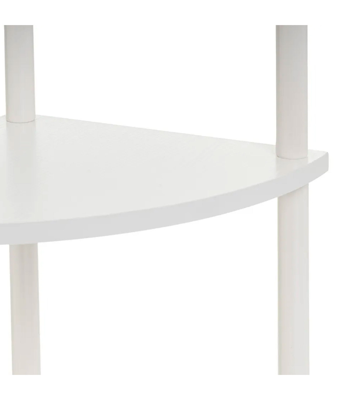 Wadiga Étagère D'angle 4 Plateaux En Bois Et Métal Blanc 30x30x110cm