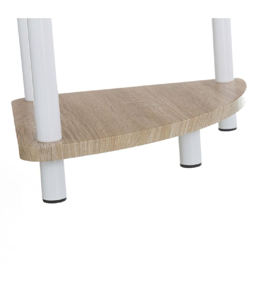 Wadiga Étagère D'angle 4 Plateaux En Bois Et Métal Blanc - 30x30x110cm