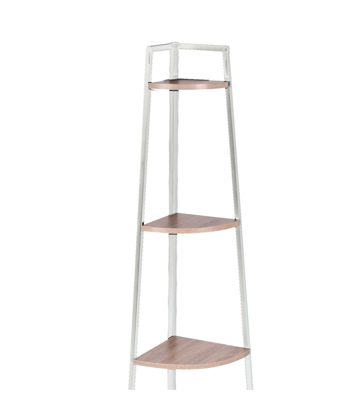 Wadiga Étagère D'angle En Bois Et Métal Blanc 5 étages 36x36x180cm