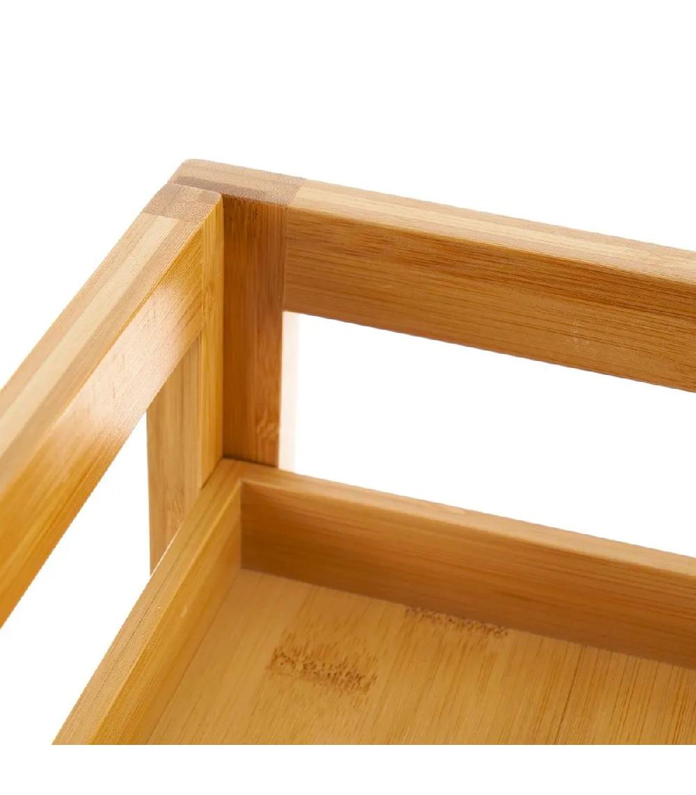 Wadiga Étagère D'angle Pour WC Ou Salle De Bain En Bambou 23x23x77cm