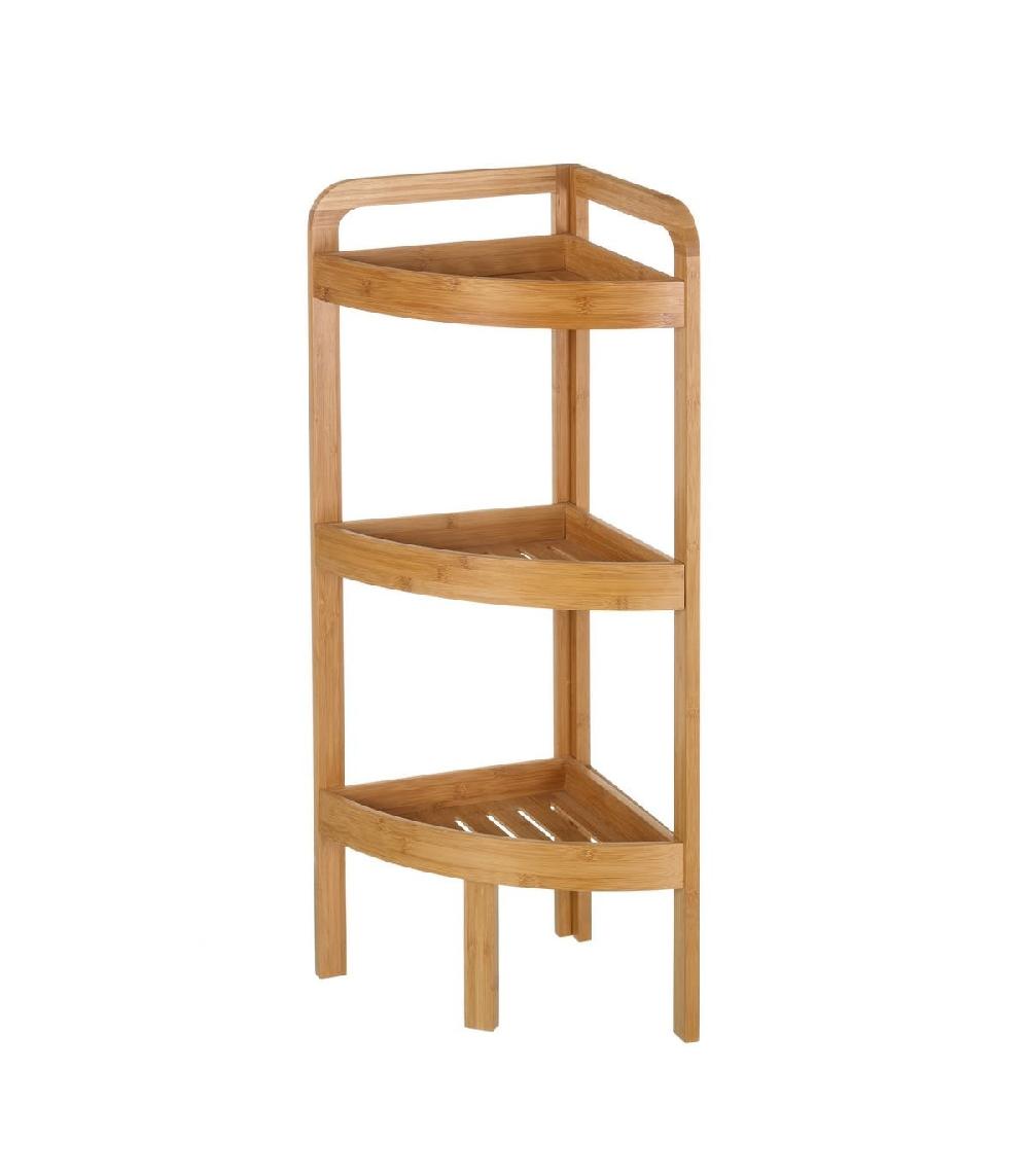 wadiga Étagère d'Angle pour WC ou Salle de Bain en Bambou