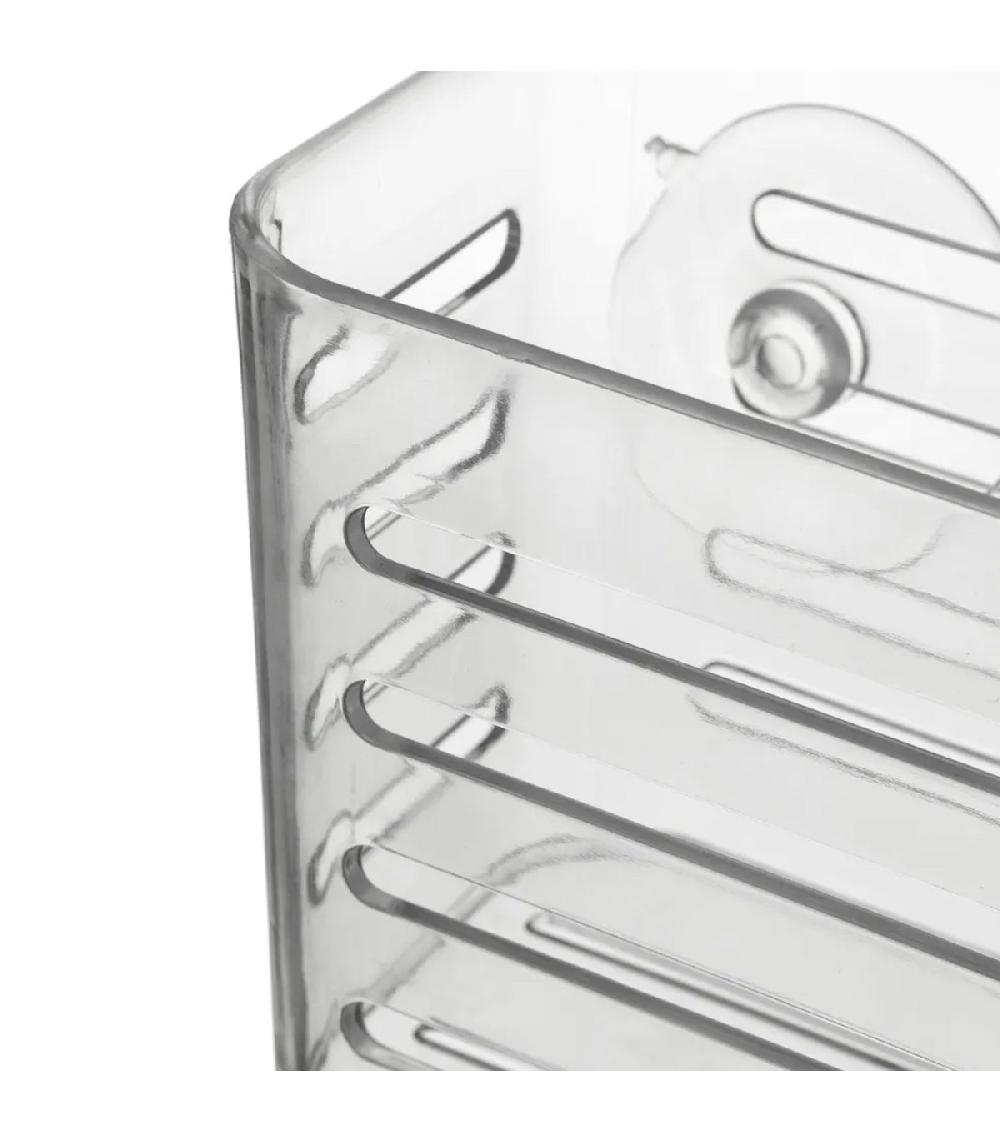 Wadiga Étagère De Douche En Plastique Transparent à Ventouses 10.9x9x10.2cm