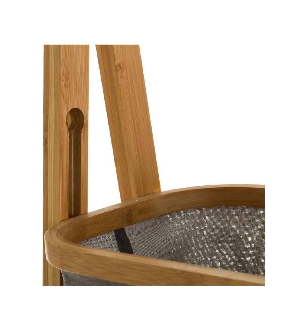 Wadiga Étagère De Salle De Bain Bambou Et Paniers Gris - 45x33.5x108.5cm