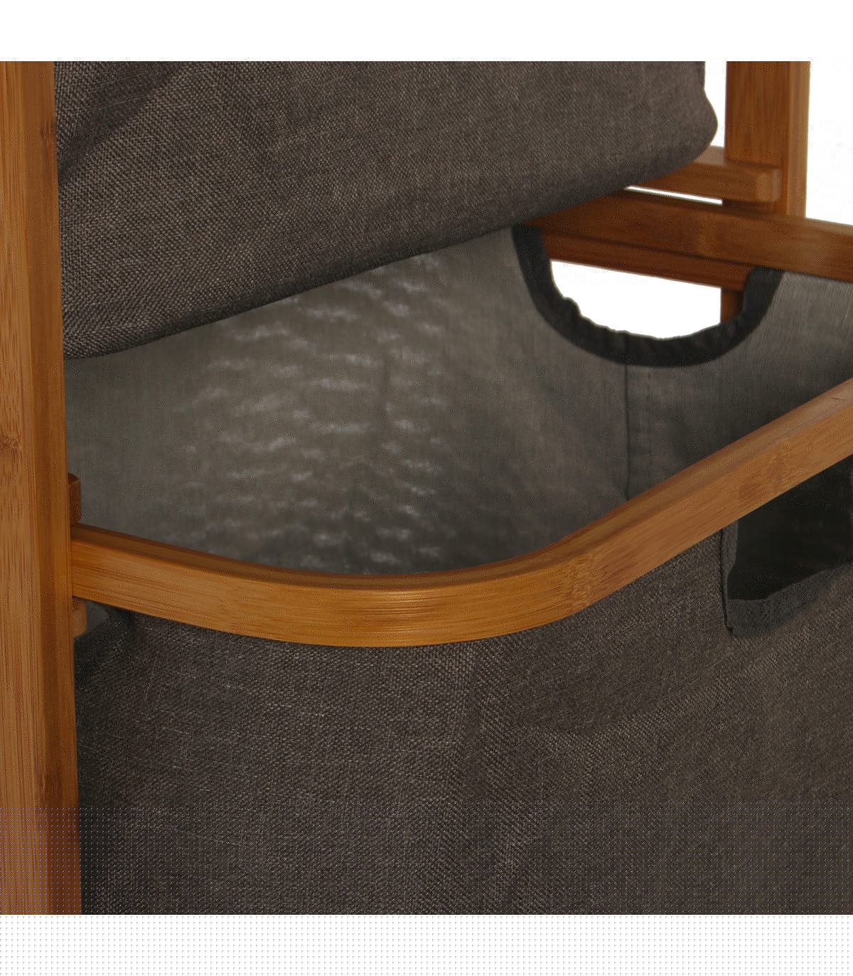 Wadiga Étagère De Salle De Bain Bambou Et Tiroirs Lin Gris 44x33x84.5cm