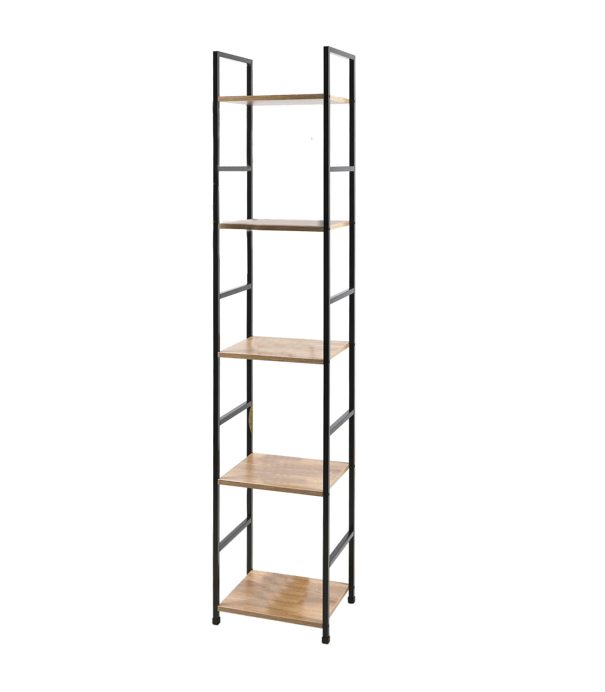wadiga Étagère échelle métal noir et bois 5 étages 29x23.5x144cm