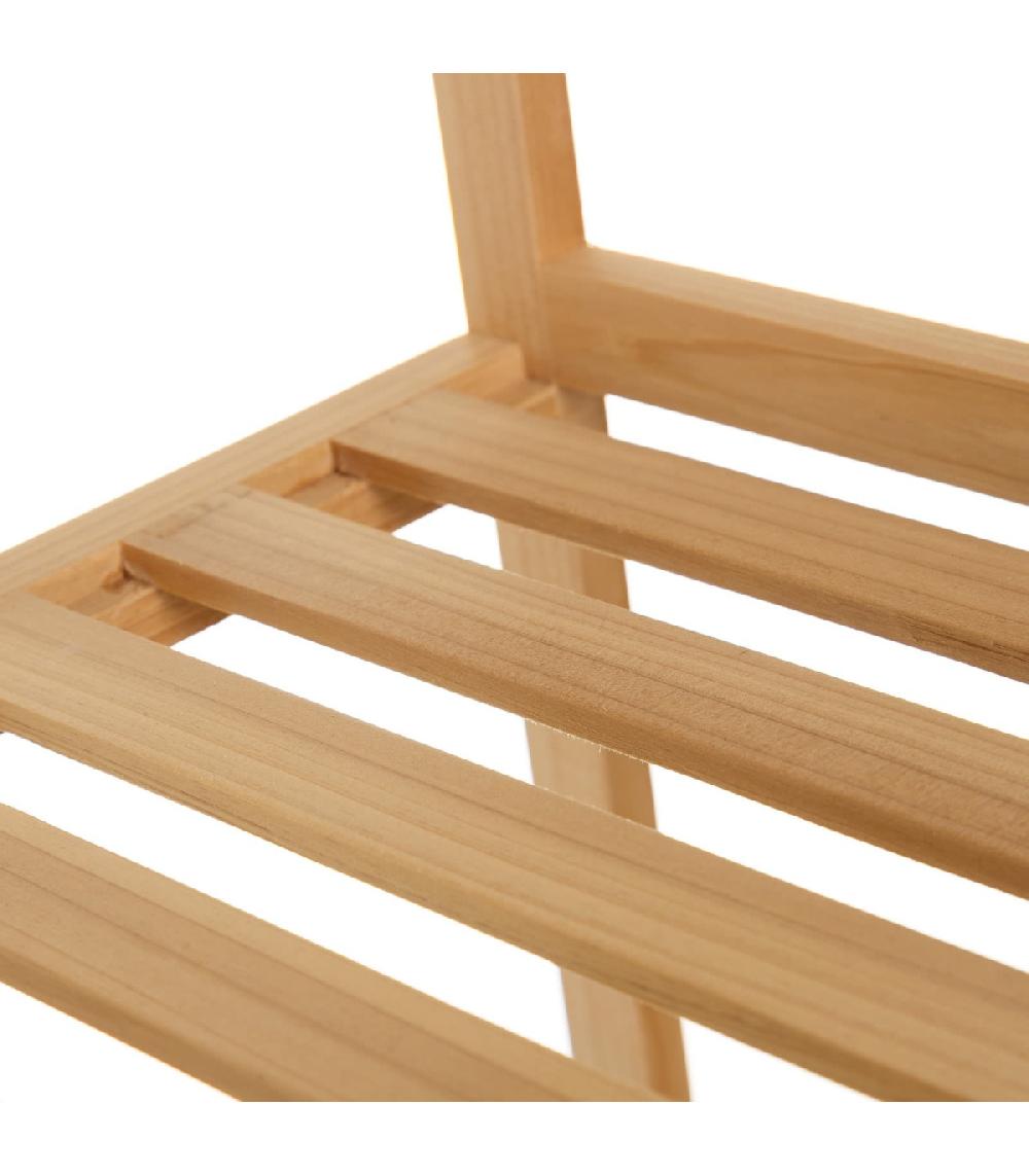 Wadiga Étagère En Bois De Sapin Nature 3 Plateaux 35x30x70cm