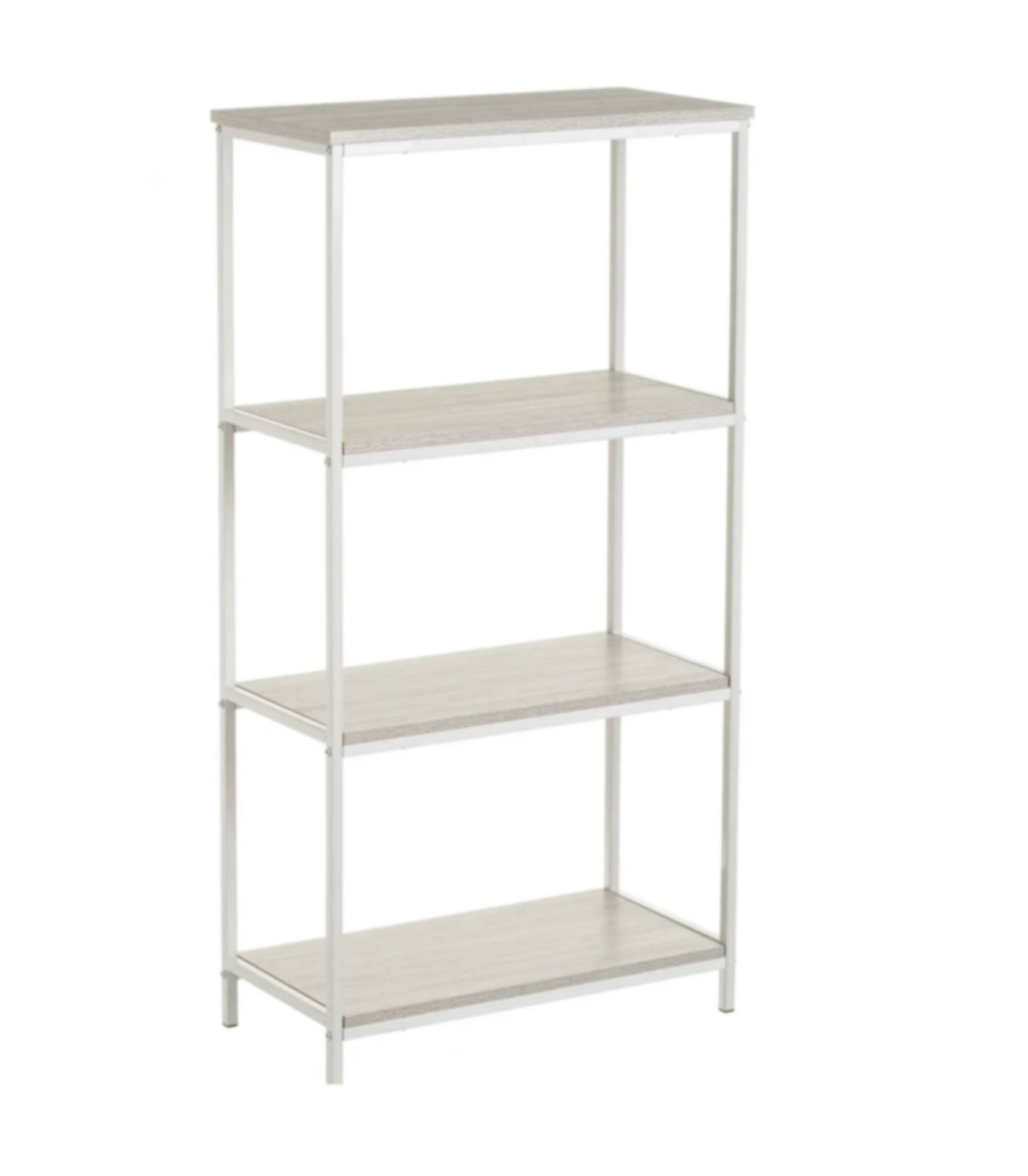 Wadiga Étagère En Bois Et Métal Blanc 4 Plateaux - 60x30x116cm