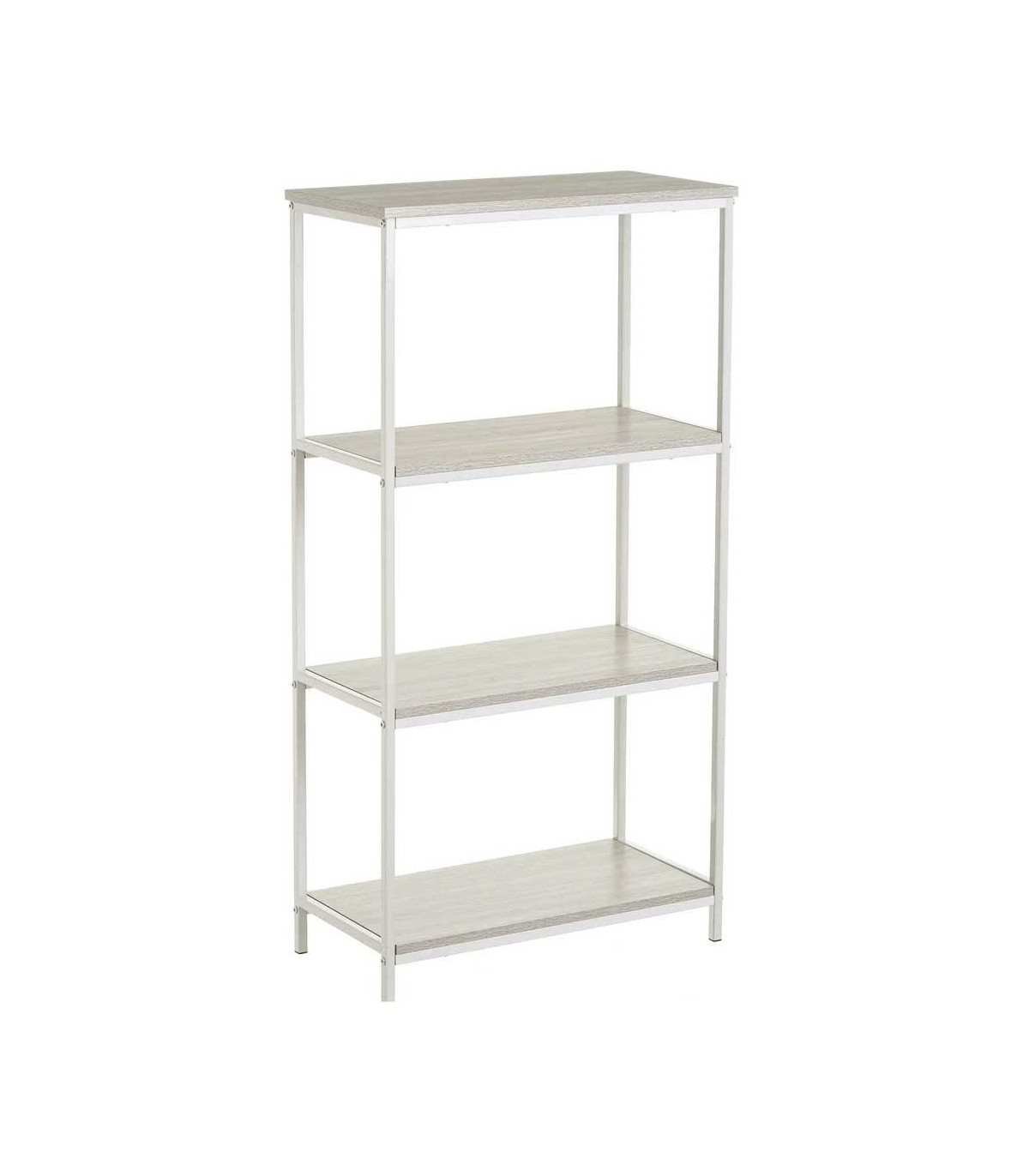 wadiga Étagère en bois et métal blanc 4 plateaux - 60x30x116cm