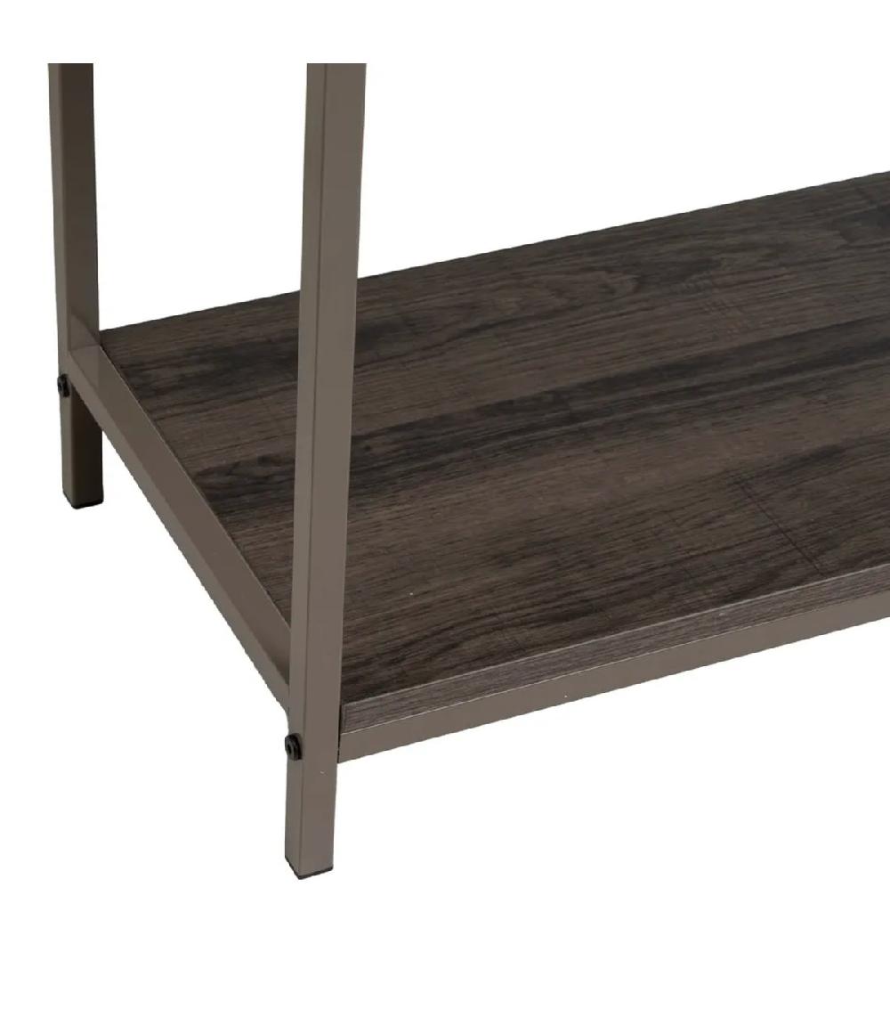 Wadiga Étagère En Bois Et Métal Gris 4 Plateaux 60x30x116cm