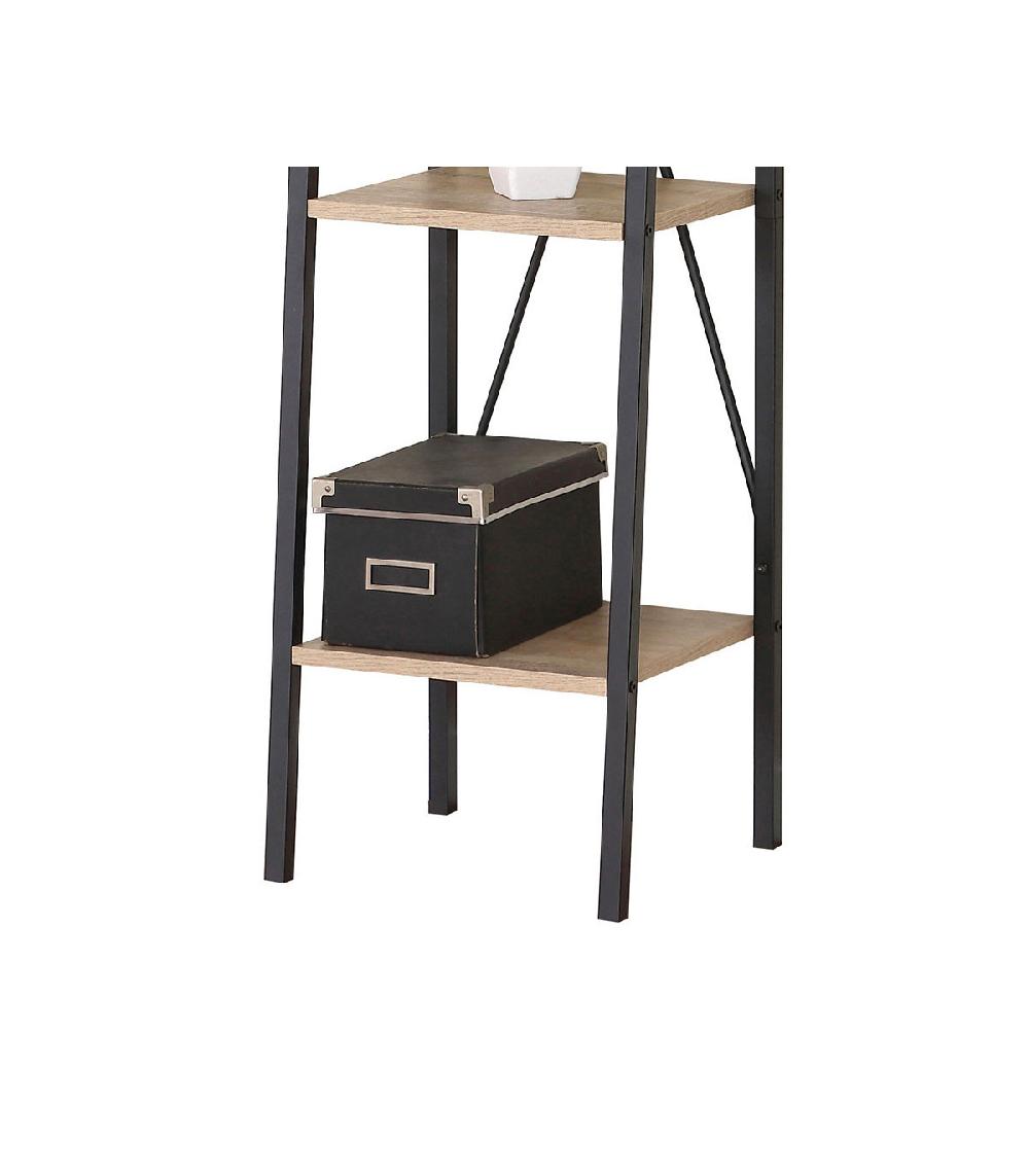 Wadiga Étagère En Bois Et Métal Noir 4 Niveaux - 34x32 5x148cm