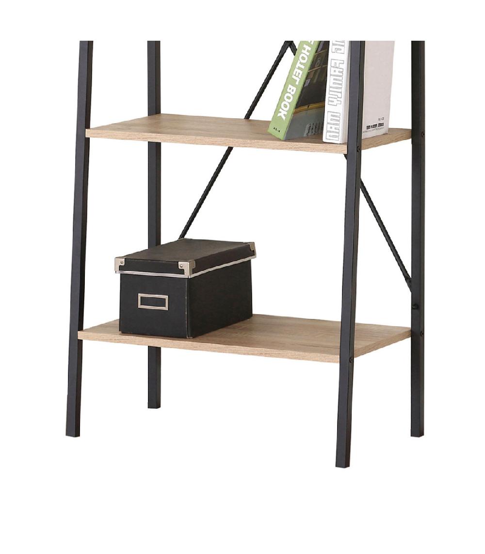 Wadiga Étagère En Bois Et Métal Noir 4 Niveaux - 60x32 5x148cm