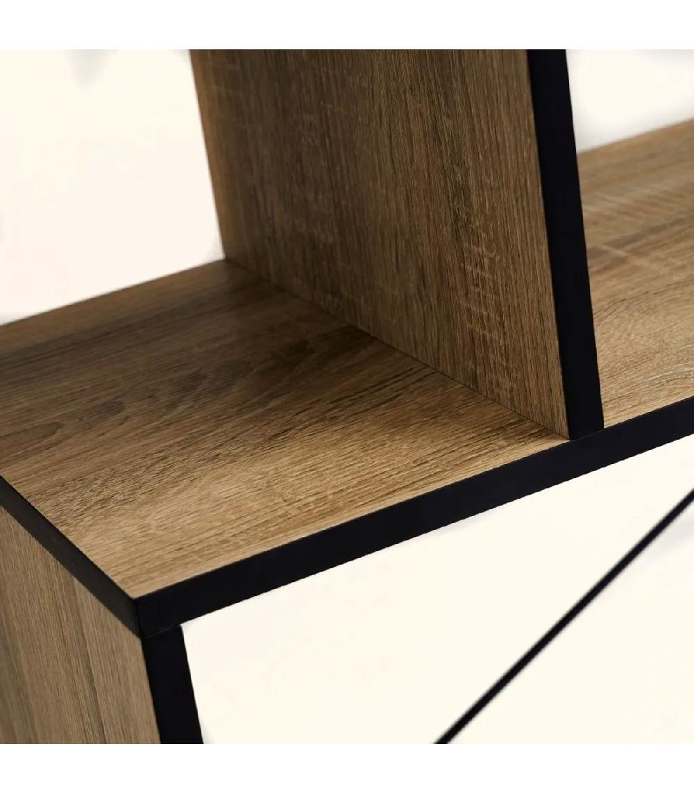 Wadiga Étagère En Bois Et Métal Noir 5 Plateaux 80x30x147cm