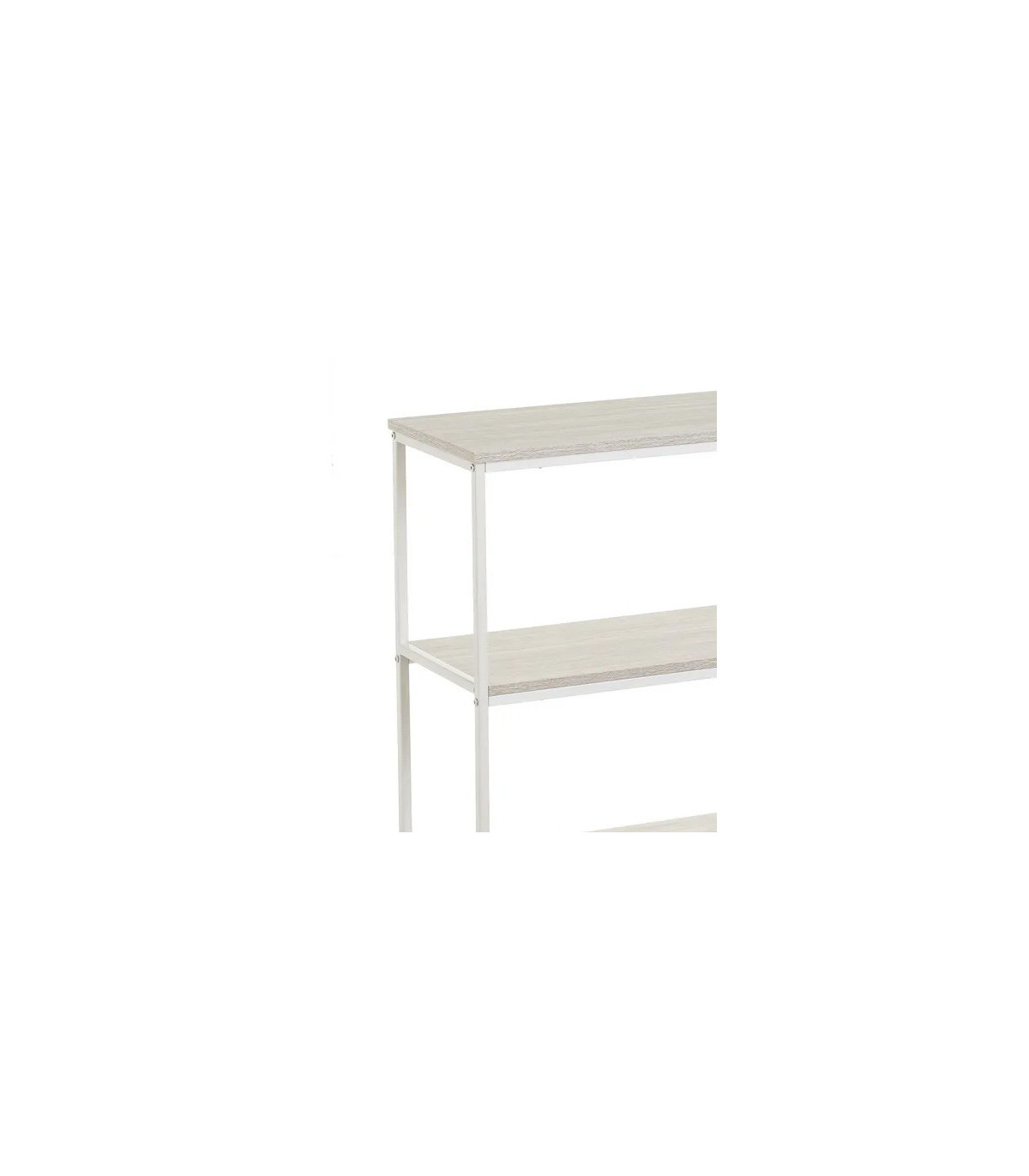 Wadiga Étagère En Bois MDF Et Métal Blanc 3 Plateaux - 60x30x76cm