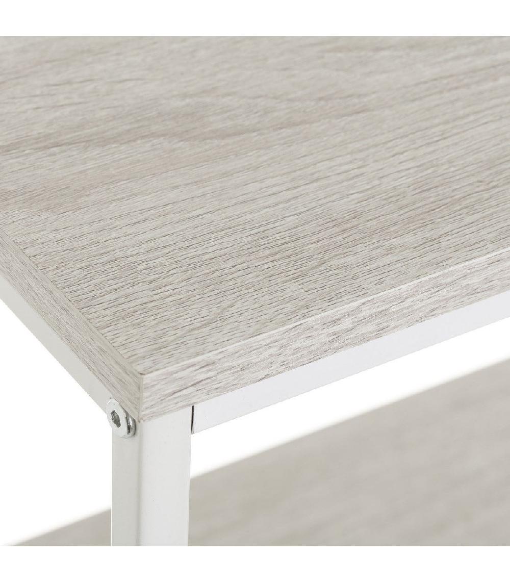 Wadiga Étagère En Bois MDF Et Métal Blanc 3 Plateaux - 60x30x76cm