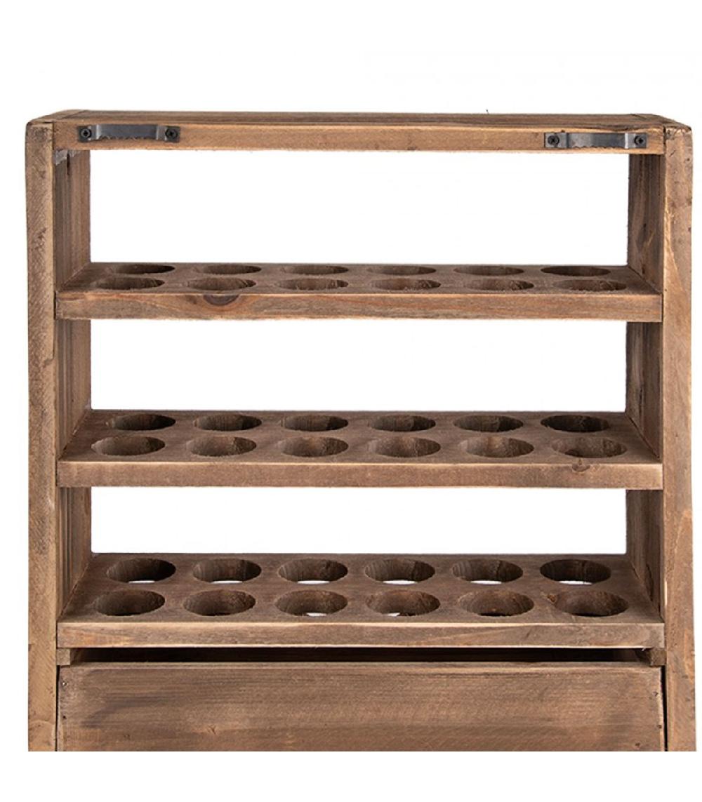 Wadiga Étagère Murale à Oeufs En Bois Avec Tiroir 35x11x38cm