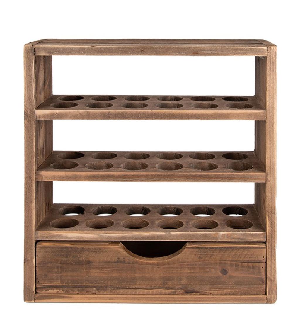 wadiga Étagère murale à oeufs en bois avec tiroir 35x11x38cm