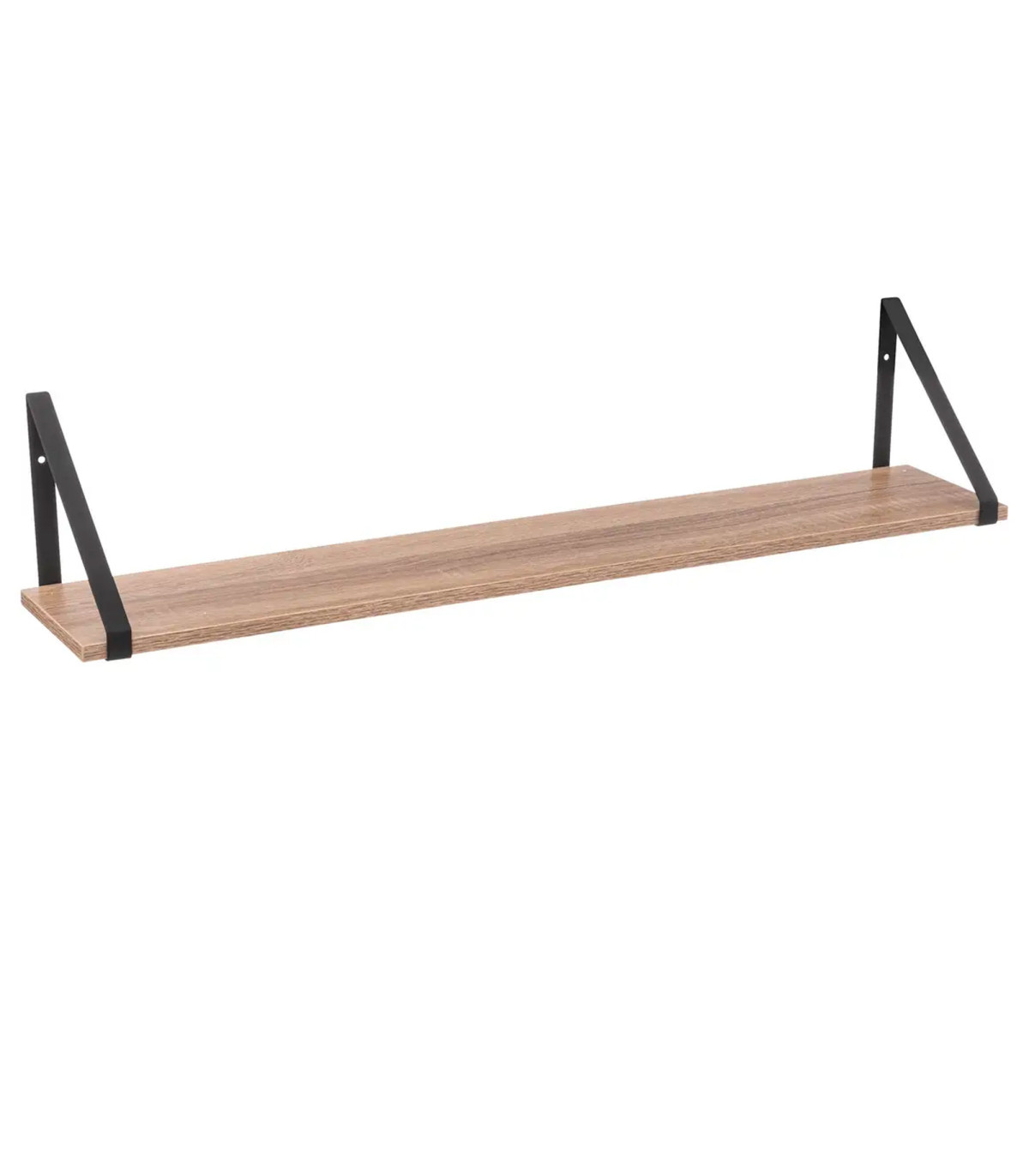 wadiga Étagère murale bois et équerre métal étroite minimaliste