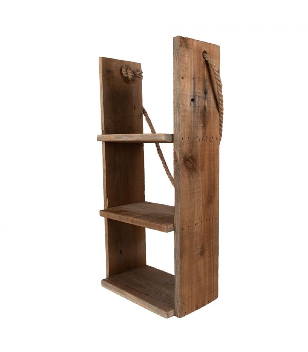 Wadiga Étagère Murale En Bois Rustique à Suspendre 28x16x59cm