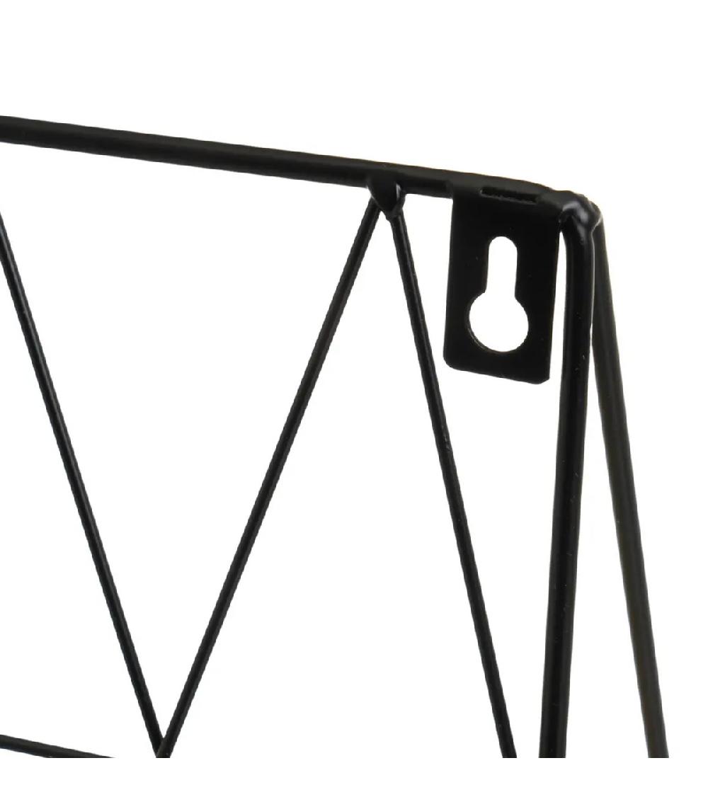 Wadiga Étagère Murale En Métal Noir Et Bois Tablette 48x12x20cm