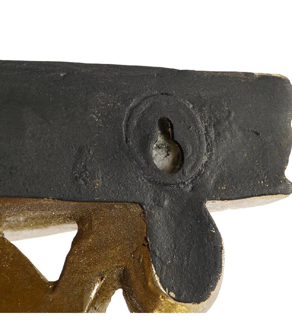 Wadiga Étagère Murale En Résine Sculptée Dorée 28x13.5x30.5cm