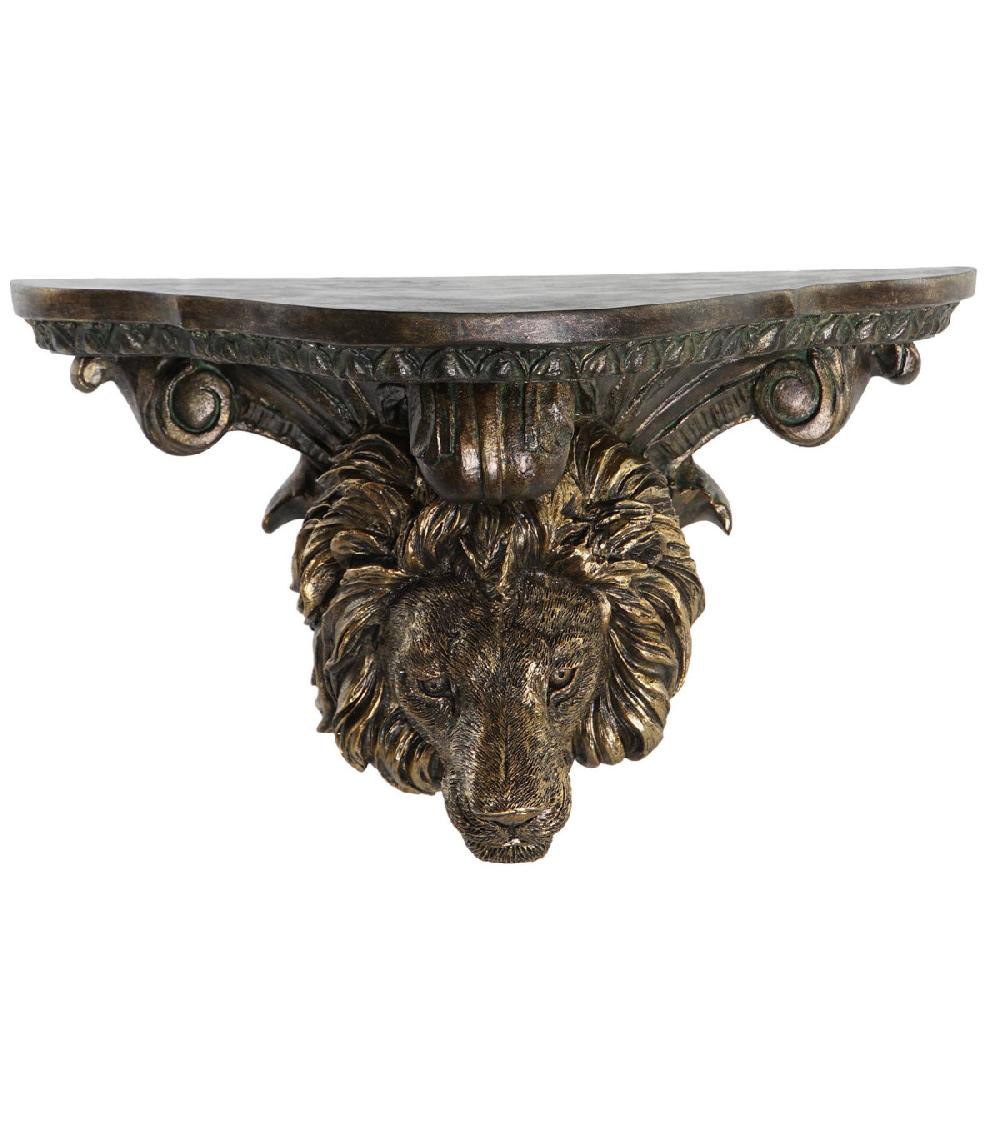 wadiga Étagère murale en résine sculptée lion 36.5x16.5x21cm