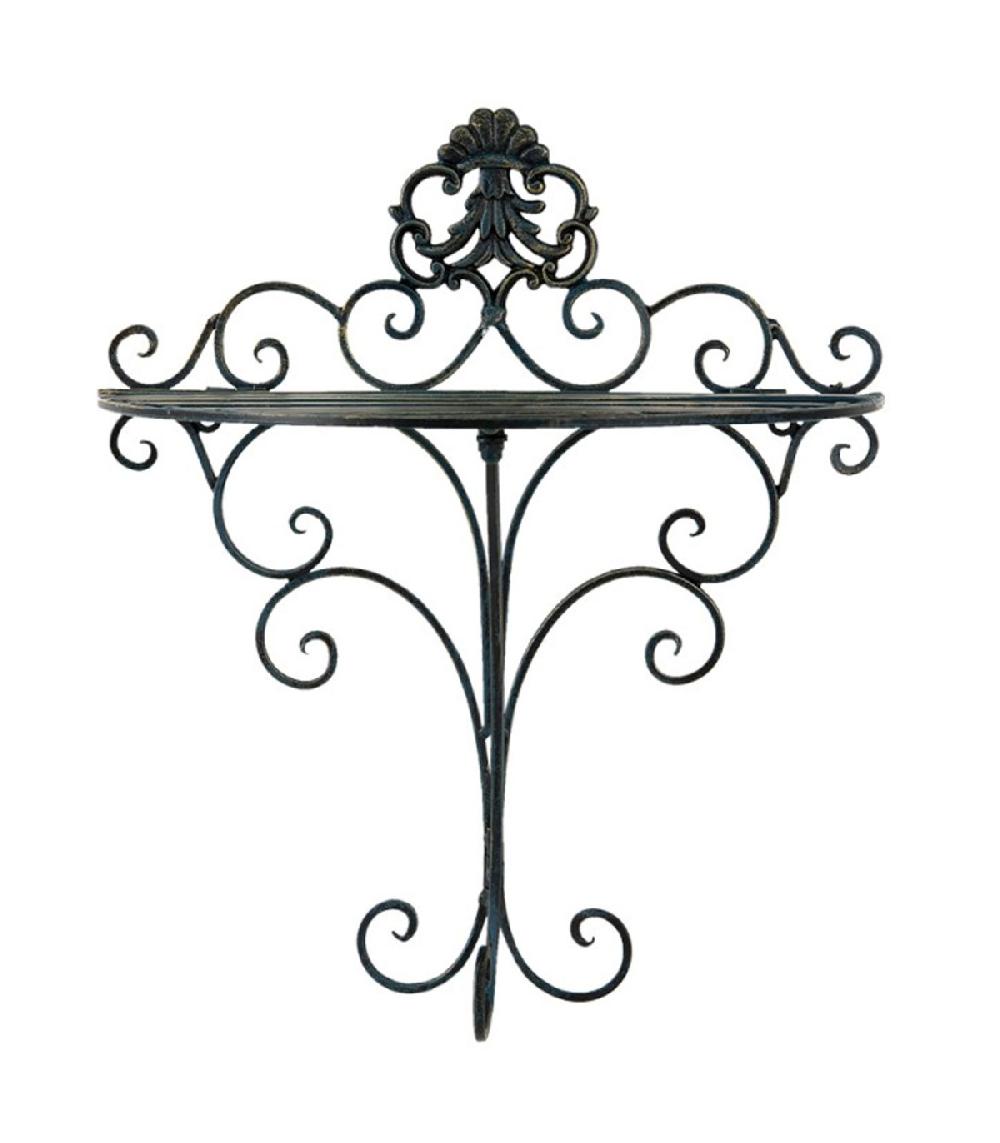 Wadiga Étagère Murale Métal Noir Classique 33x20x39cm